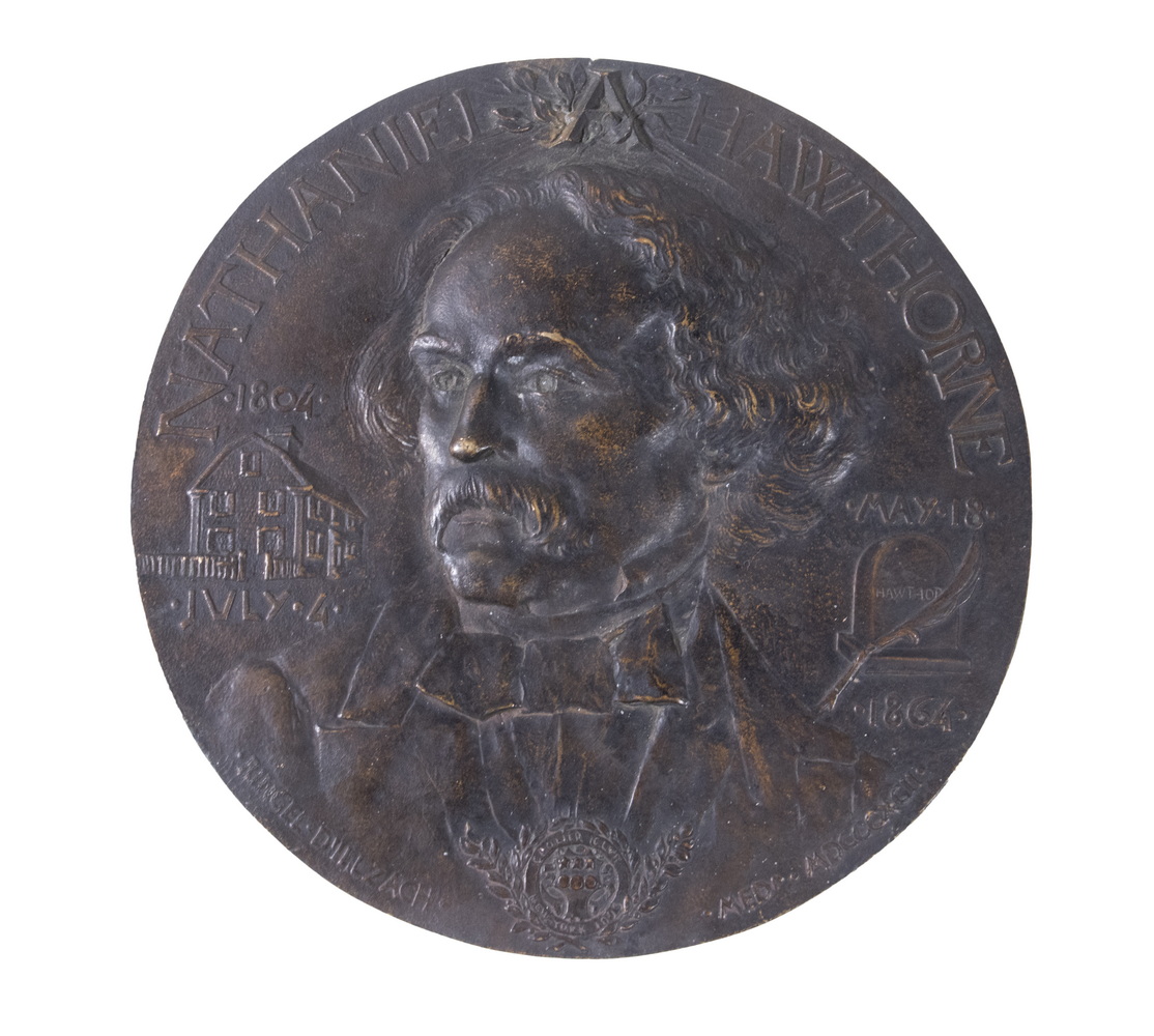 BRONZE ROUNDEL OF NATHANIEL HAWTHORNE