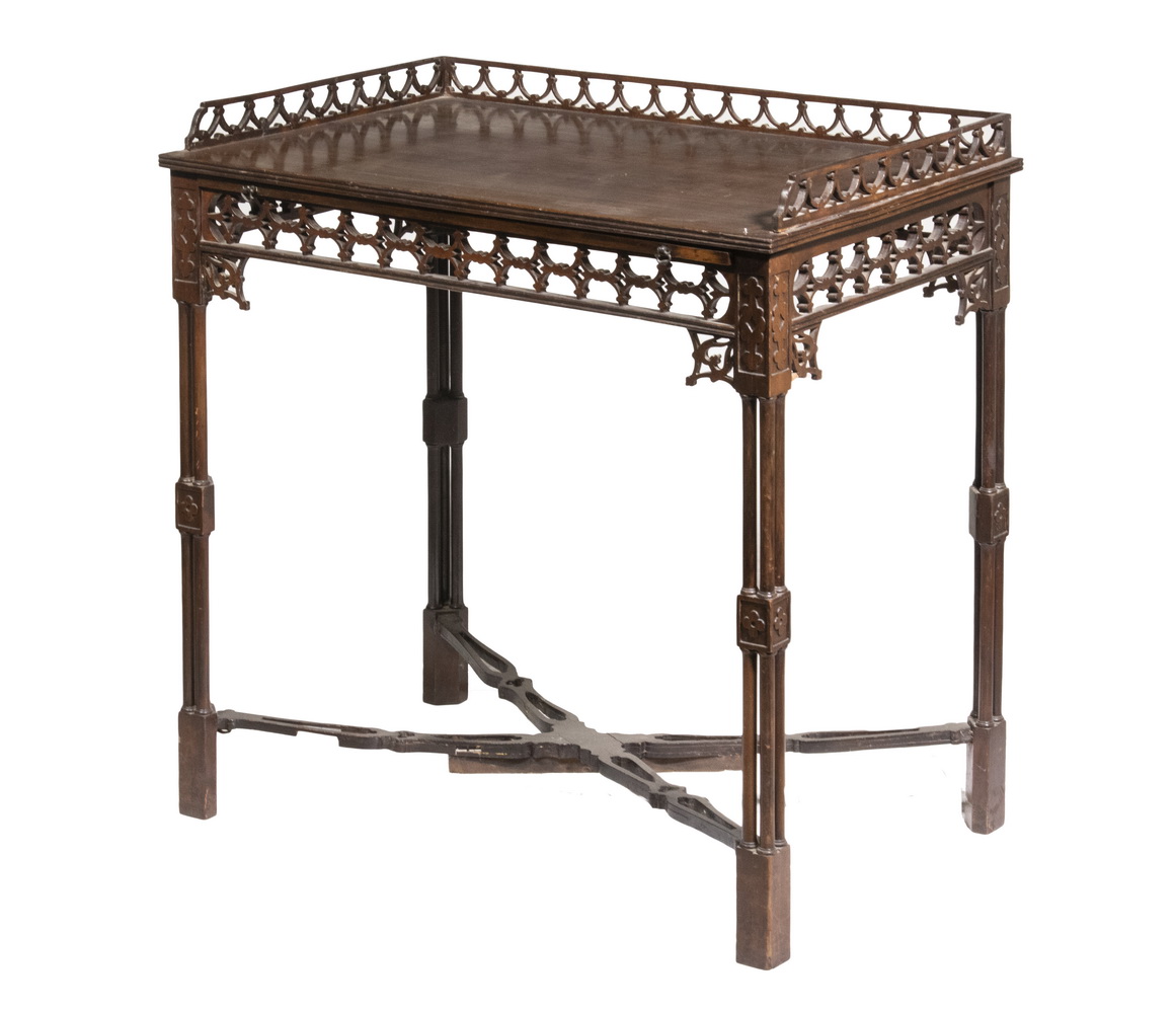 MAHOGANY WRITING TABLE Chinese Chippendale