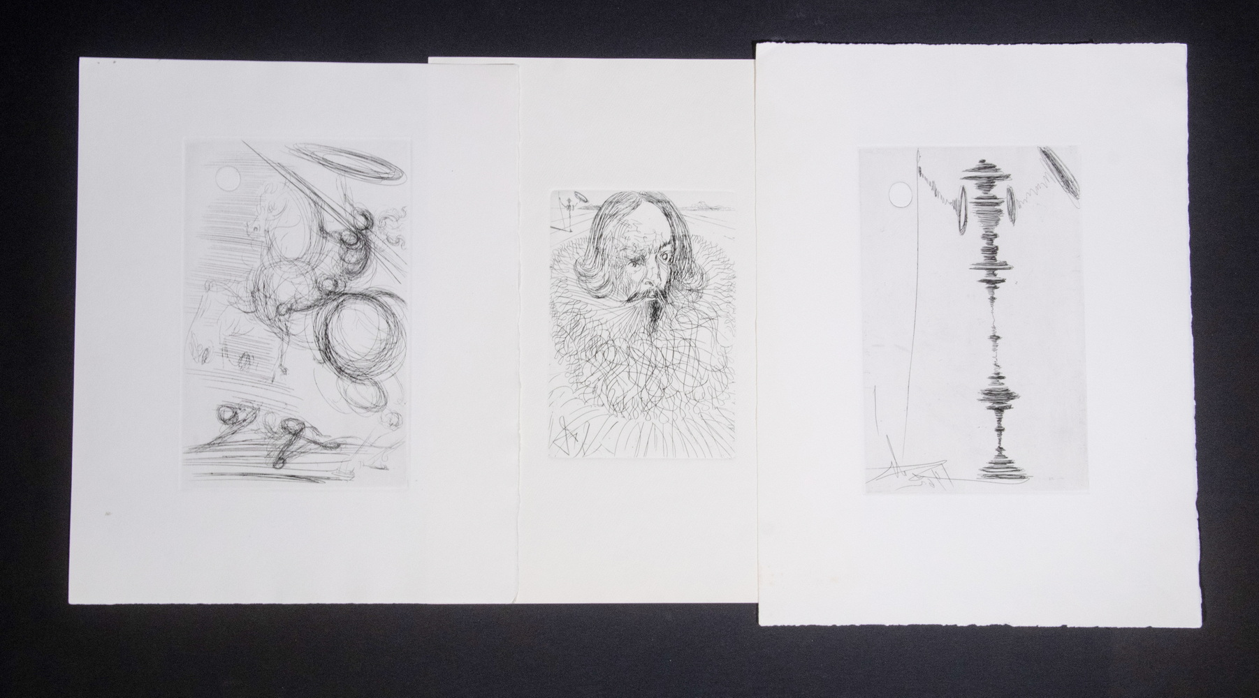  3 ETCHINGS BY SALVADOR DALI FRANCE SPAIN  2b1ee7