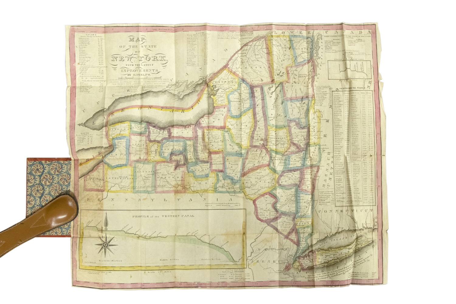 1831 POCKET MAP OF NEW YORK STATE