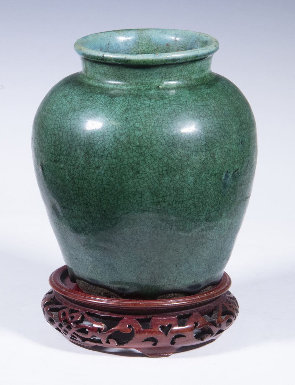 CHINESE POTTERY VESSEL Shiwan Emerald 2b1f54