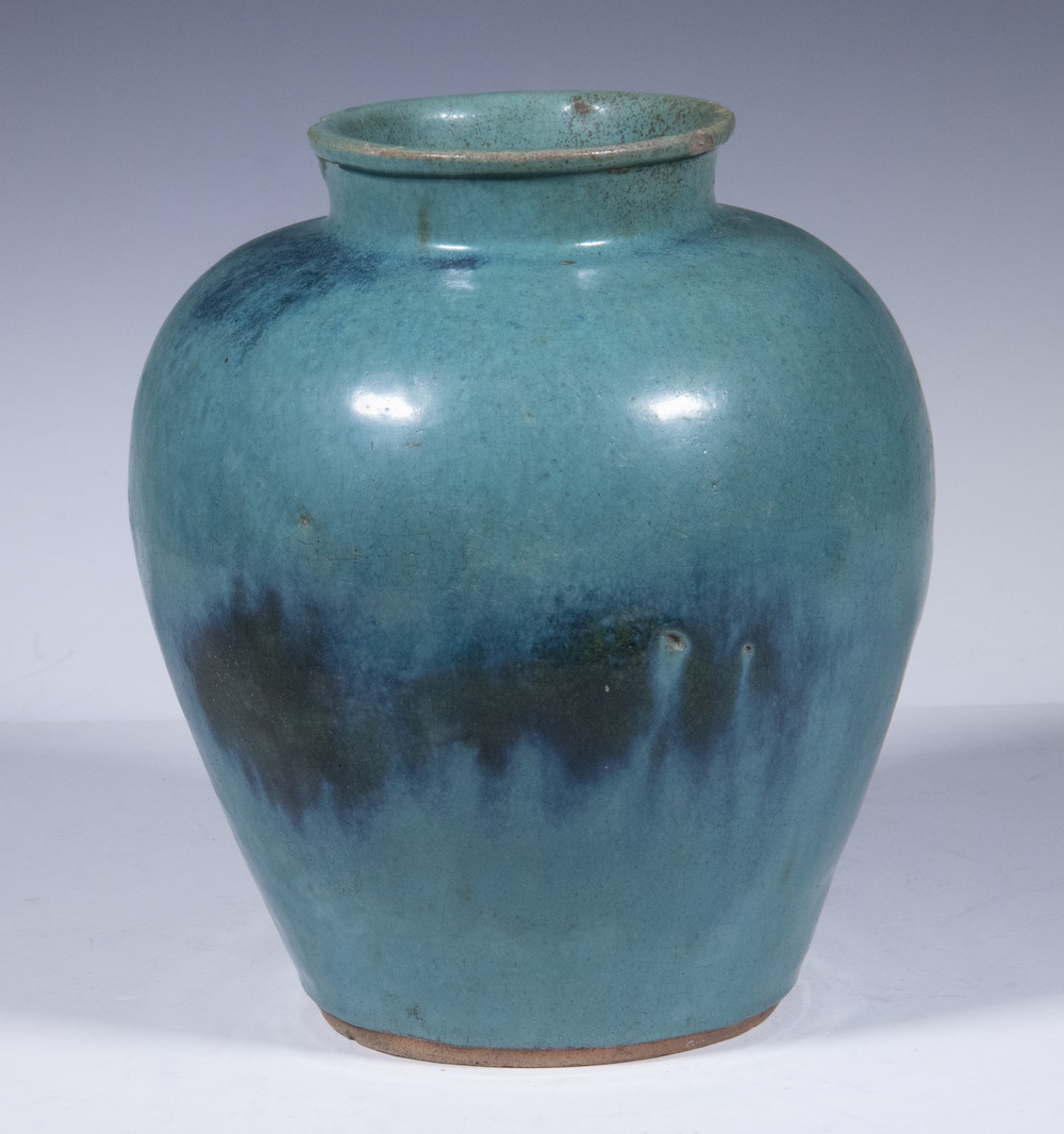 CHINESE POTTERY VESSEL Shiwan Turquoise 2b1f55