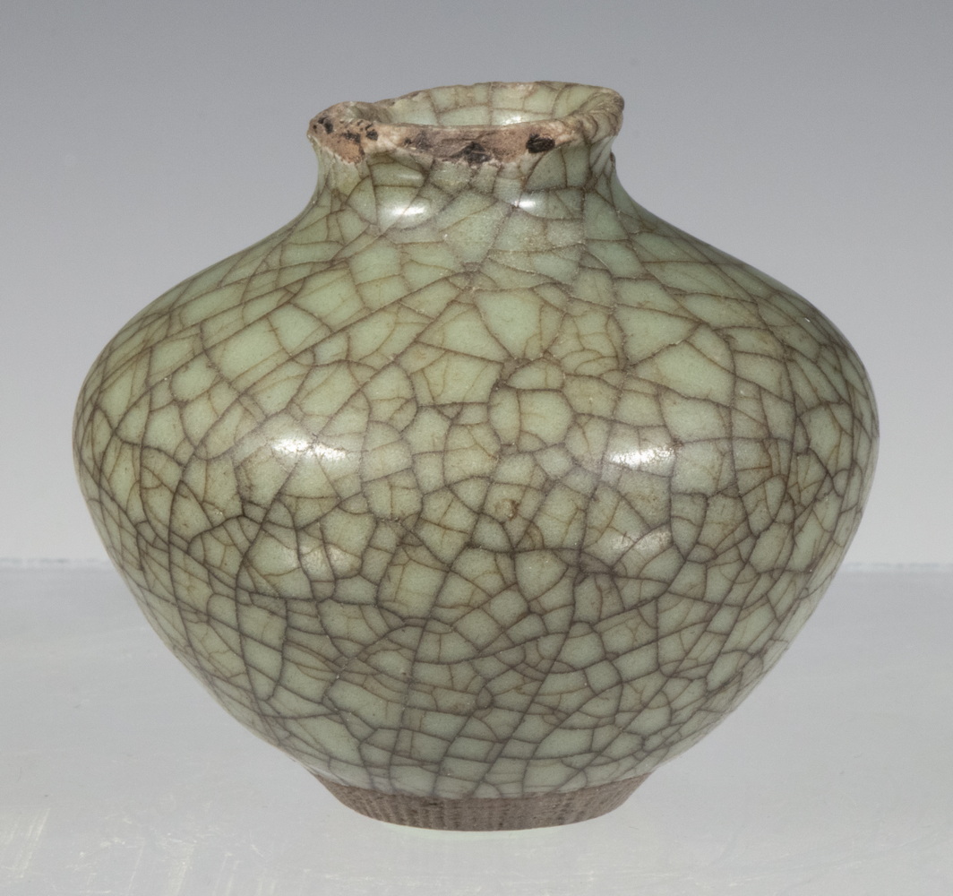 KOREAN POTTERY JAR Crackle Glazed 2b1f86