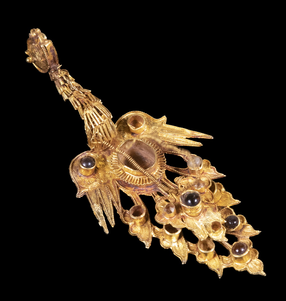 TIBETAN GOLD ORNAMENT 19th c. Phoenix