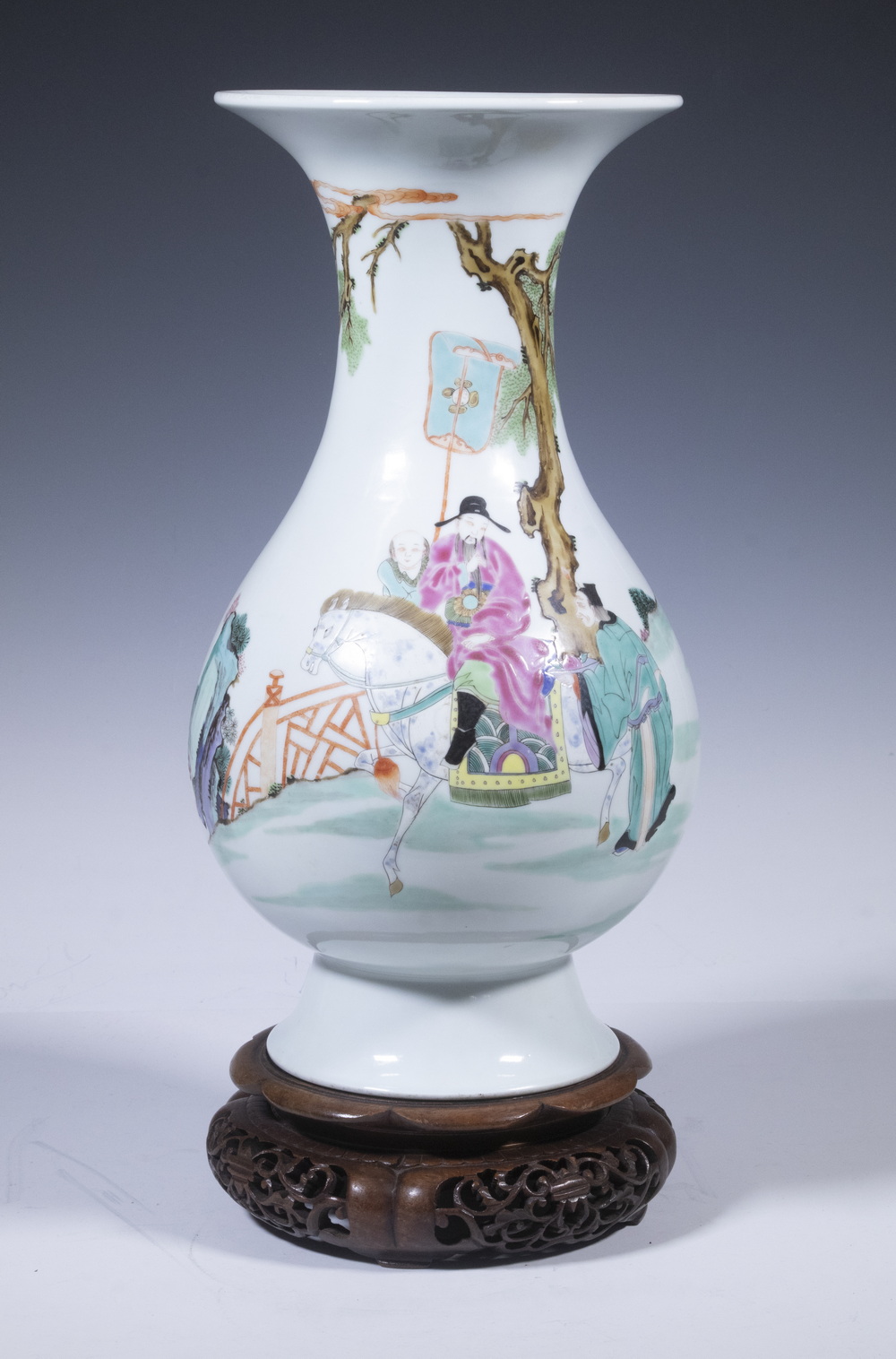 CHINESE PEAR SHAPED FIGURAL VASE
