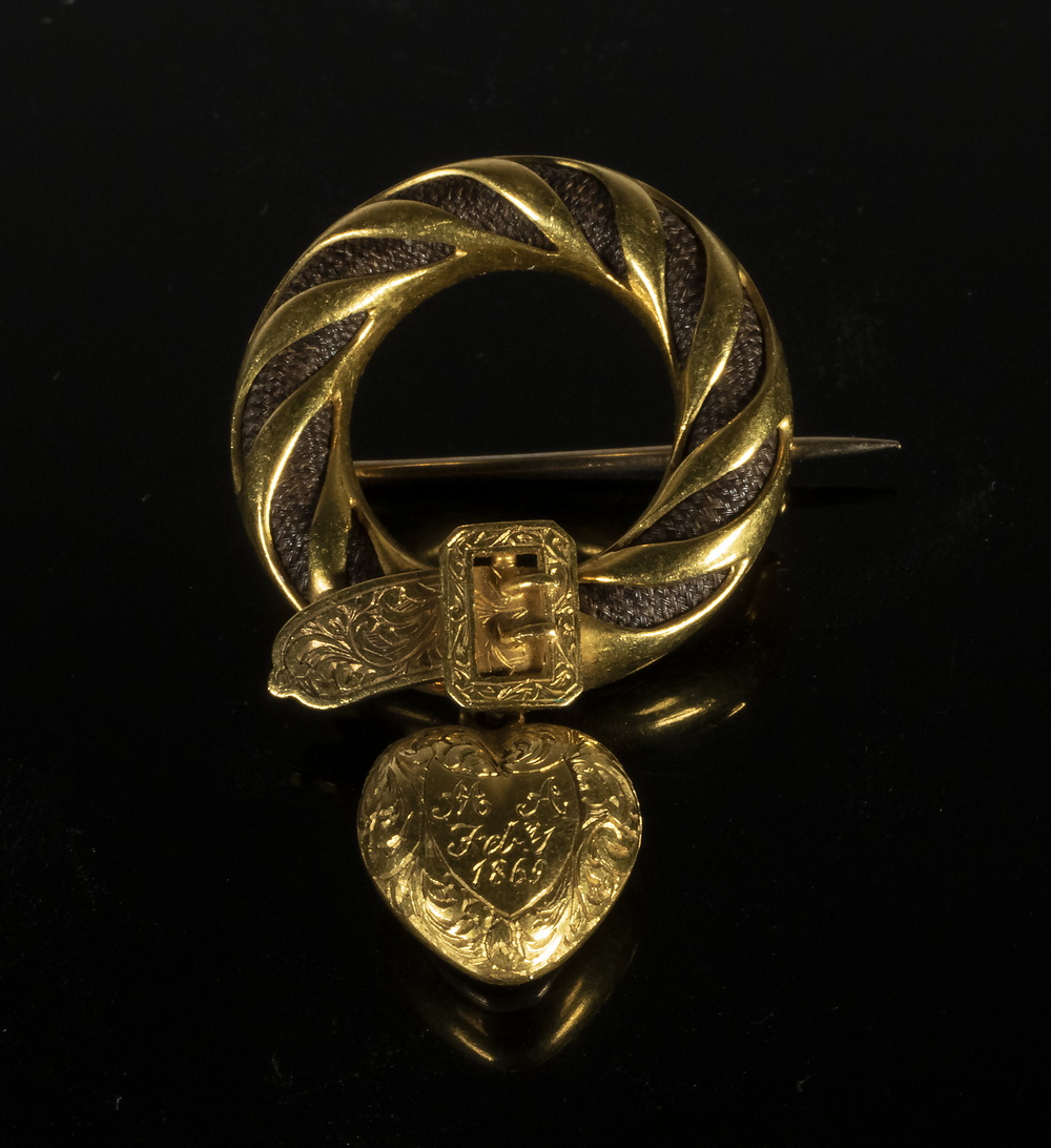 GOLD MOUNTED HAIR BROOCH 18K Yellow 2b205d