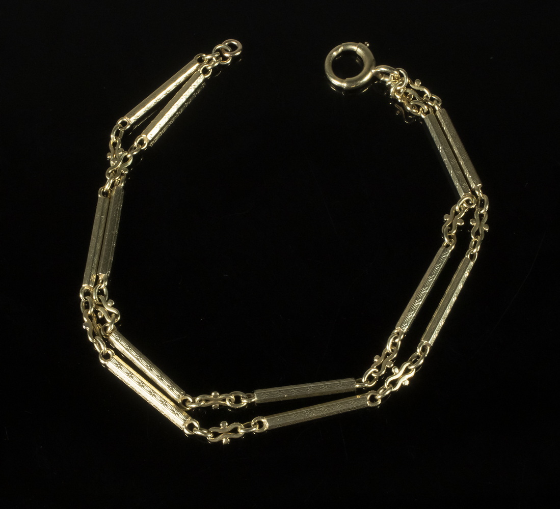 GOLD LINK BRACELET 1930s Era 14K 2b2113