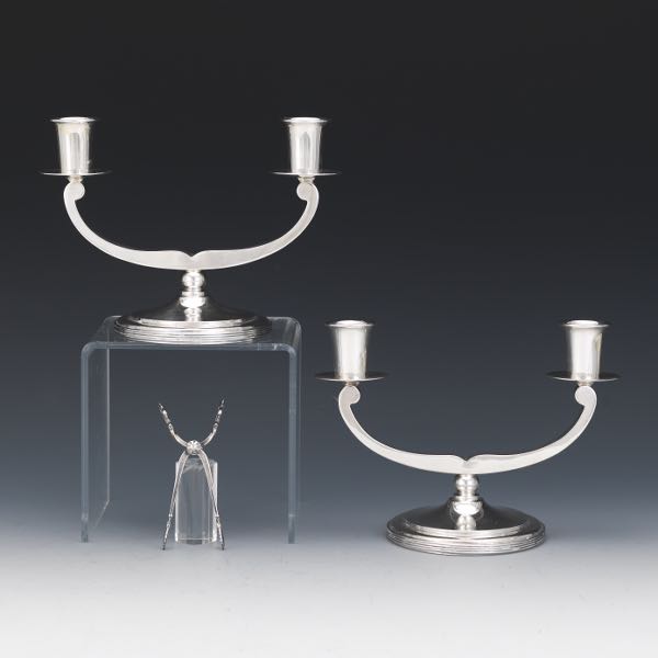 PAIR OF STERLING SILVER CANDLESTICKS