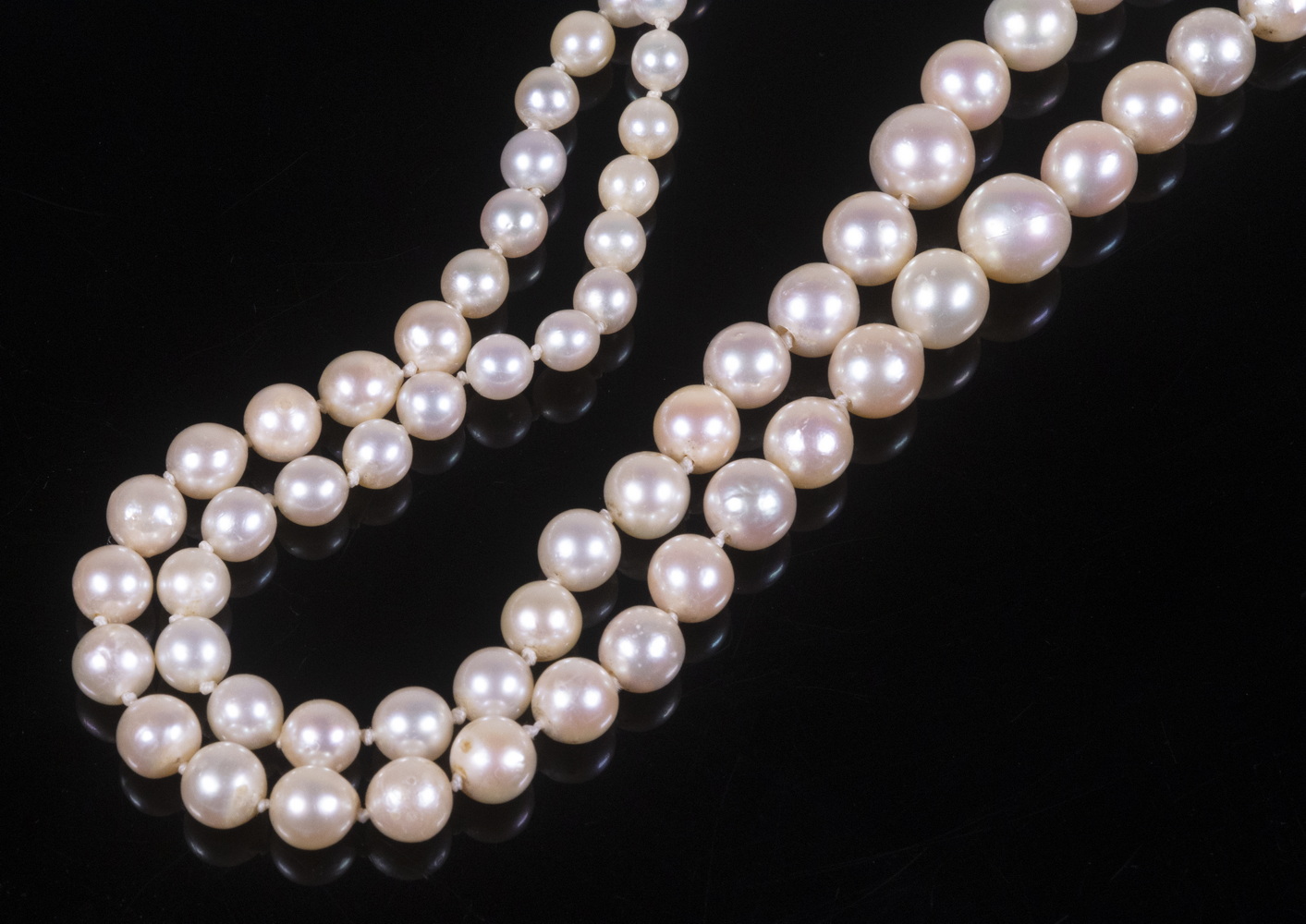 GRADUATED PEARL NECKLACE Double 2b2179