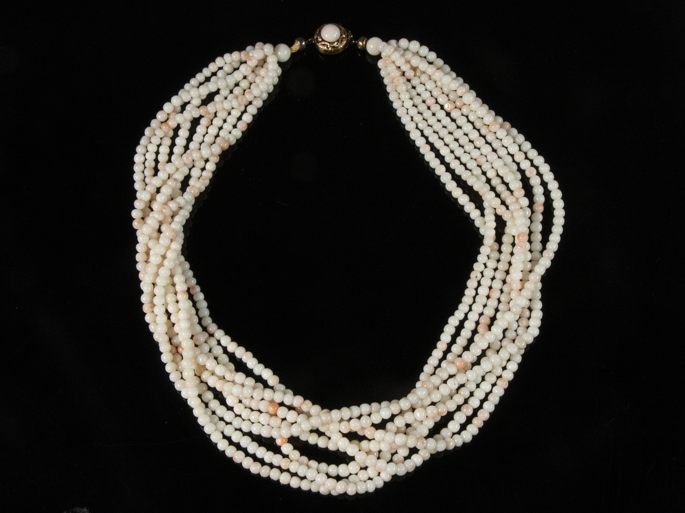 WHITE CORAL NECKLACE 8 strands 2b21c1