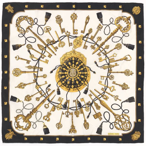HERMES SILK TWILL SCARF "LES CLES"