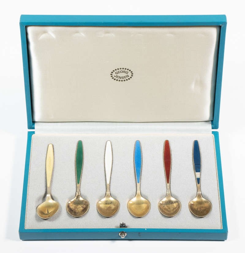 BOXED SET OF GEORG JENSEN ENAMELED 2b2203