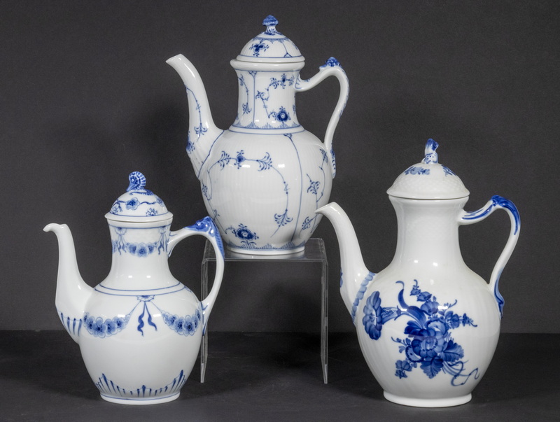 (3) DANISH PORCELAIN COFFEE POTS