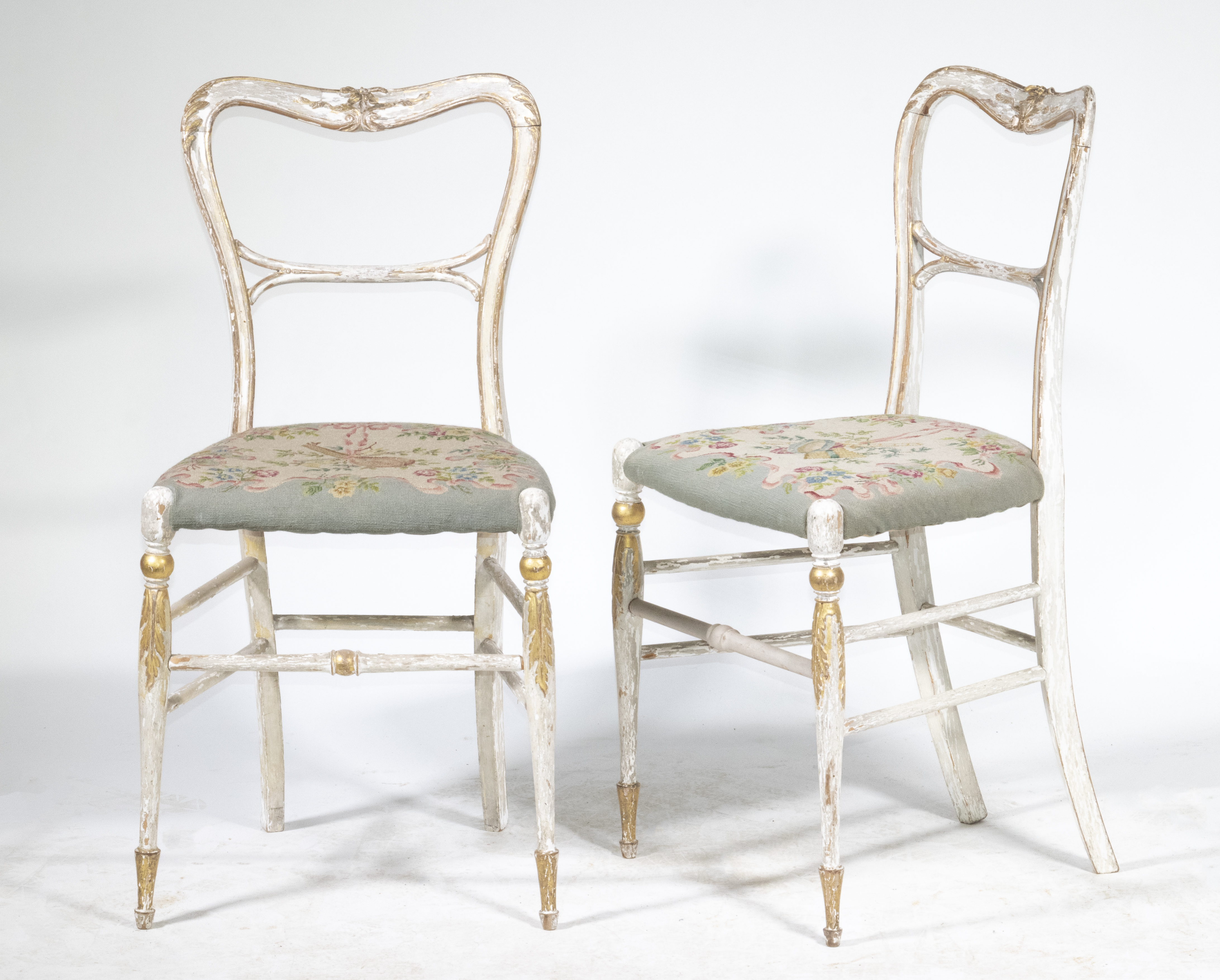 PR FRENCH PAINTED SIDE CHAIRS Pair 2b220e