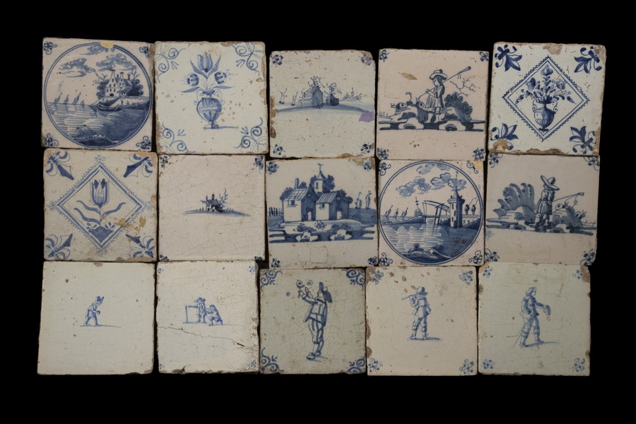  15 EARLY DELFT TILES Collection 2b2223
