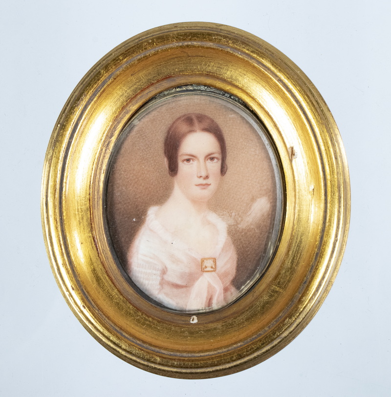 19TH C. MINIATURE OIL ON IVORY