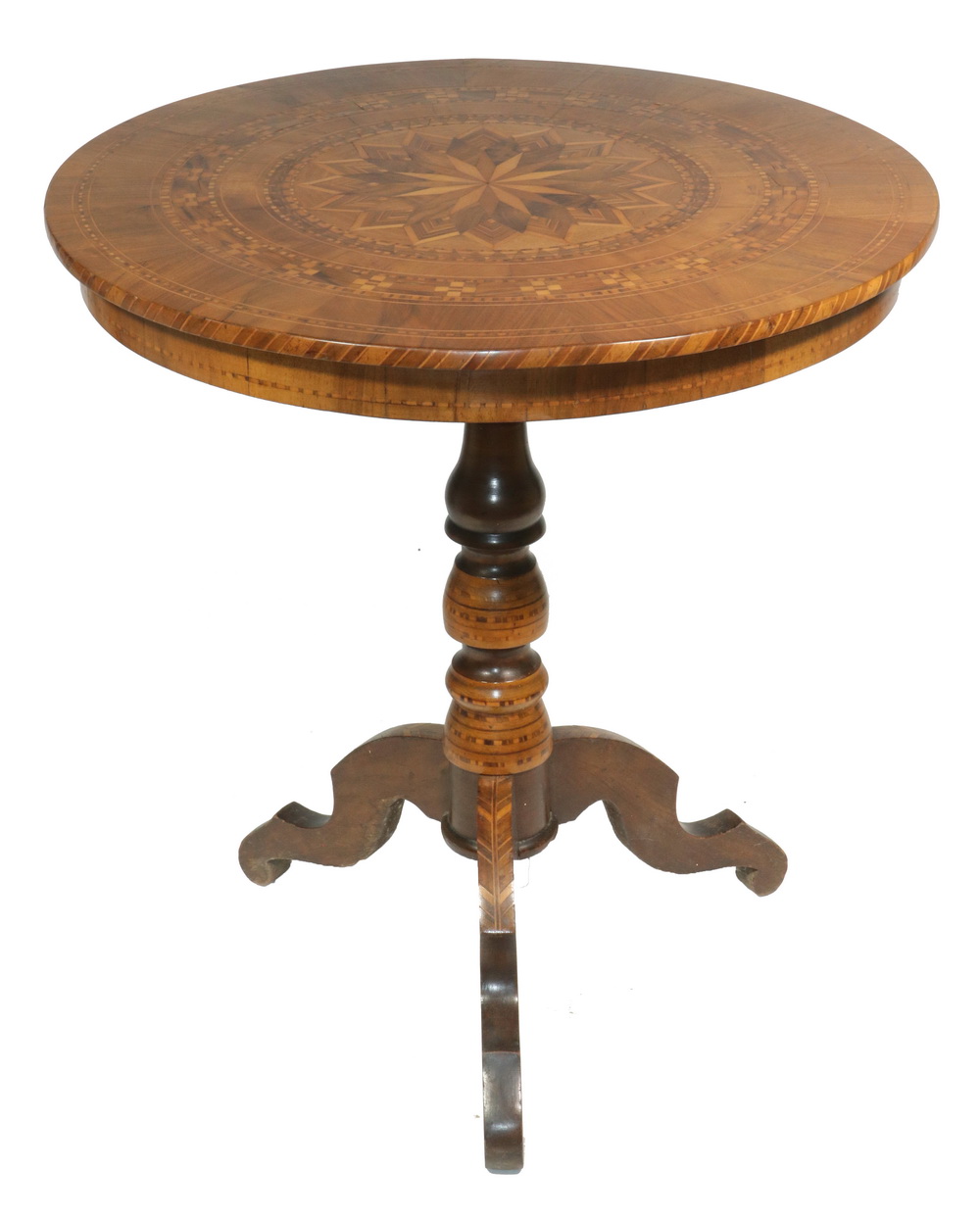 ITALIAN INLAID PEDESTAL TABLE 19th 2b224e