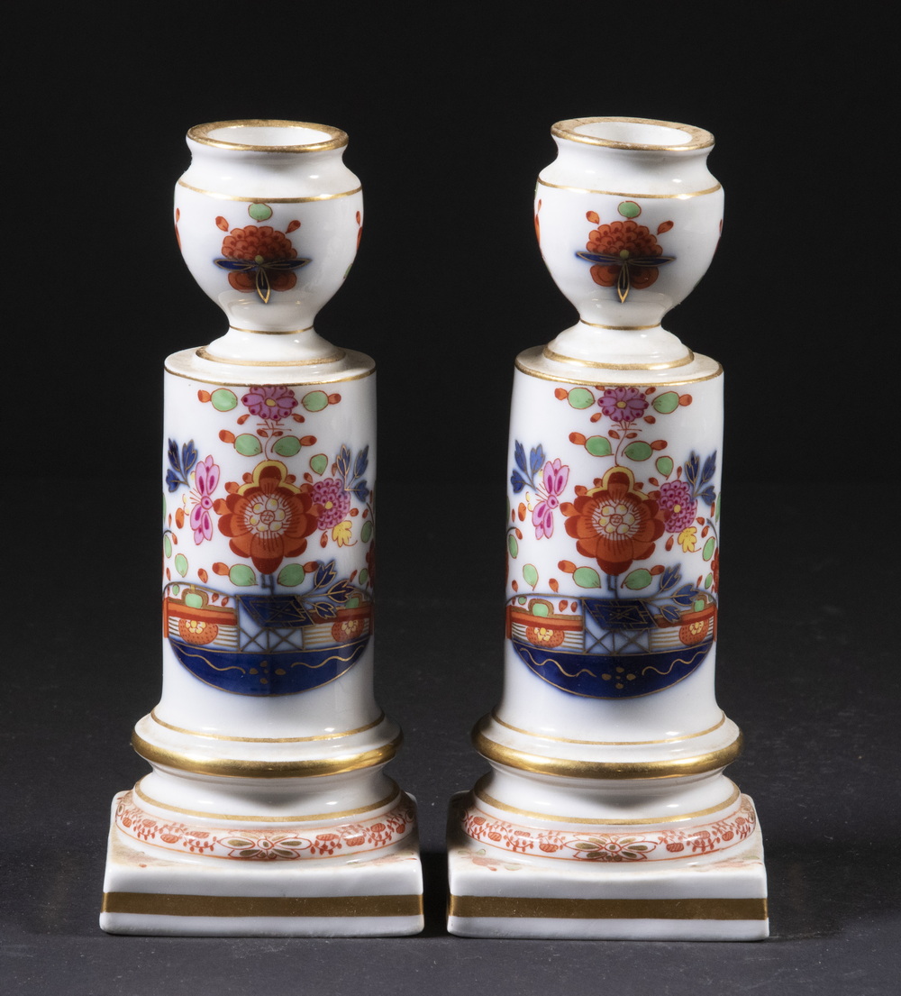 PR MEISSEN PORCELAIN CANDLESTICKS Pair