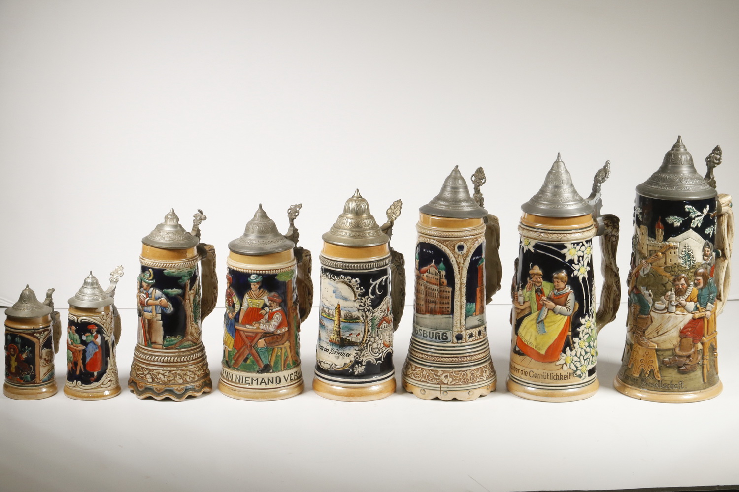 (8) GERMAN LIDDED STEINS Collection