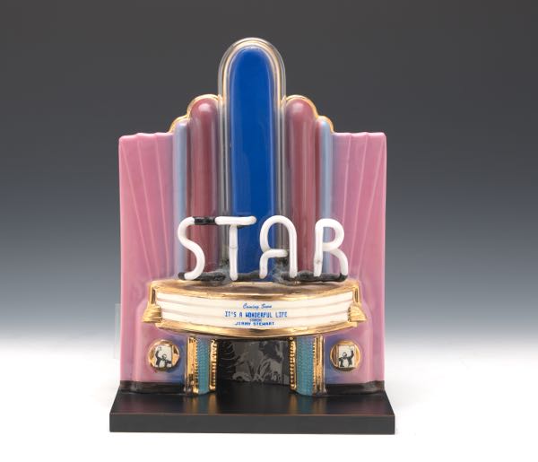 ART DECO CERAMIC NEON CINEMA SCULPTURE 2b2329