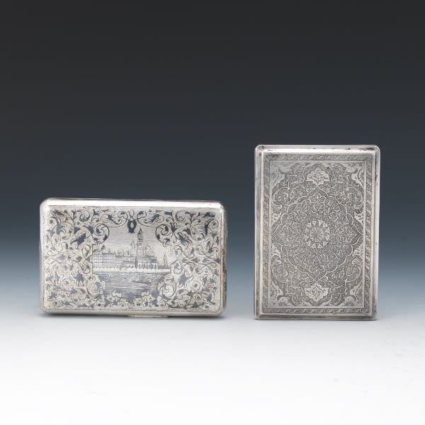 TWO SILVER CIGARETTE CASES One 2b2334