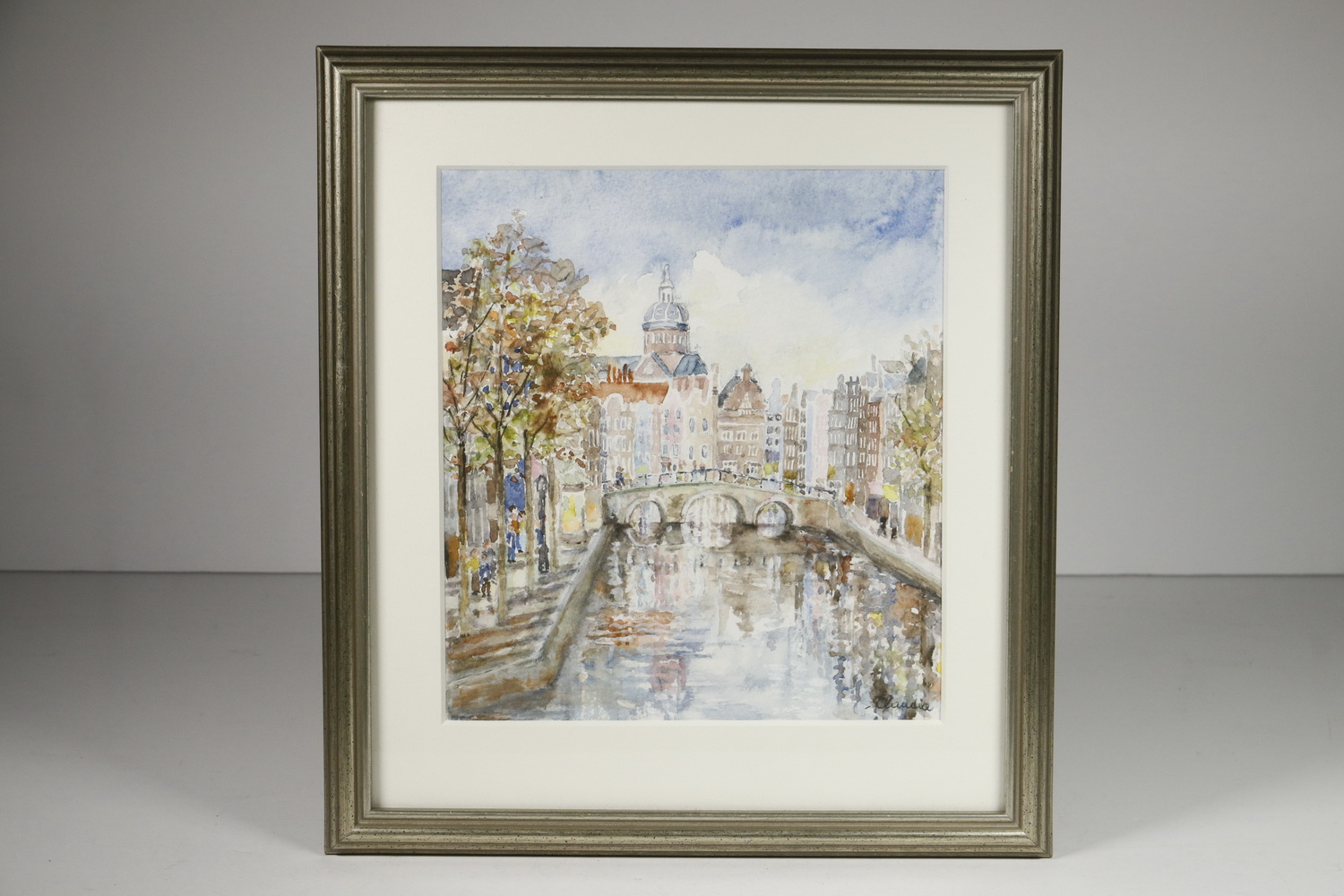 SMALL PAINTING OF AMSTERDAM SIGNED 2b2349