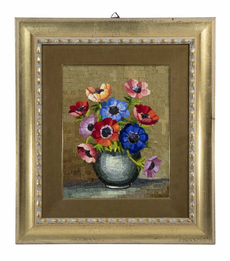 ITALIAN MOSAIC FRAMED Vasp Fiori  2b2359