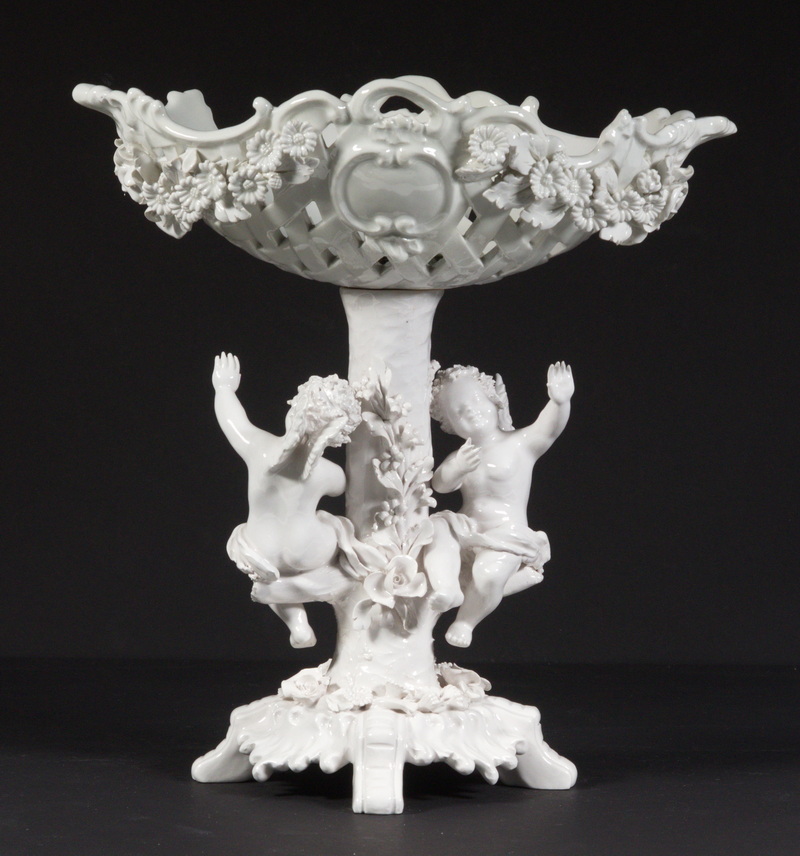 ITALIAN CERAMIC FIGURAL COMPOTE