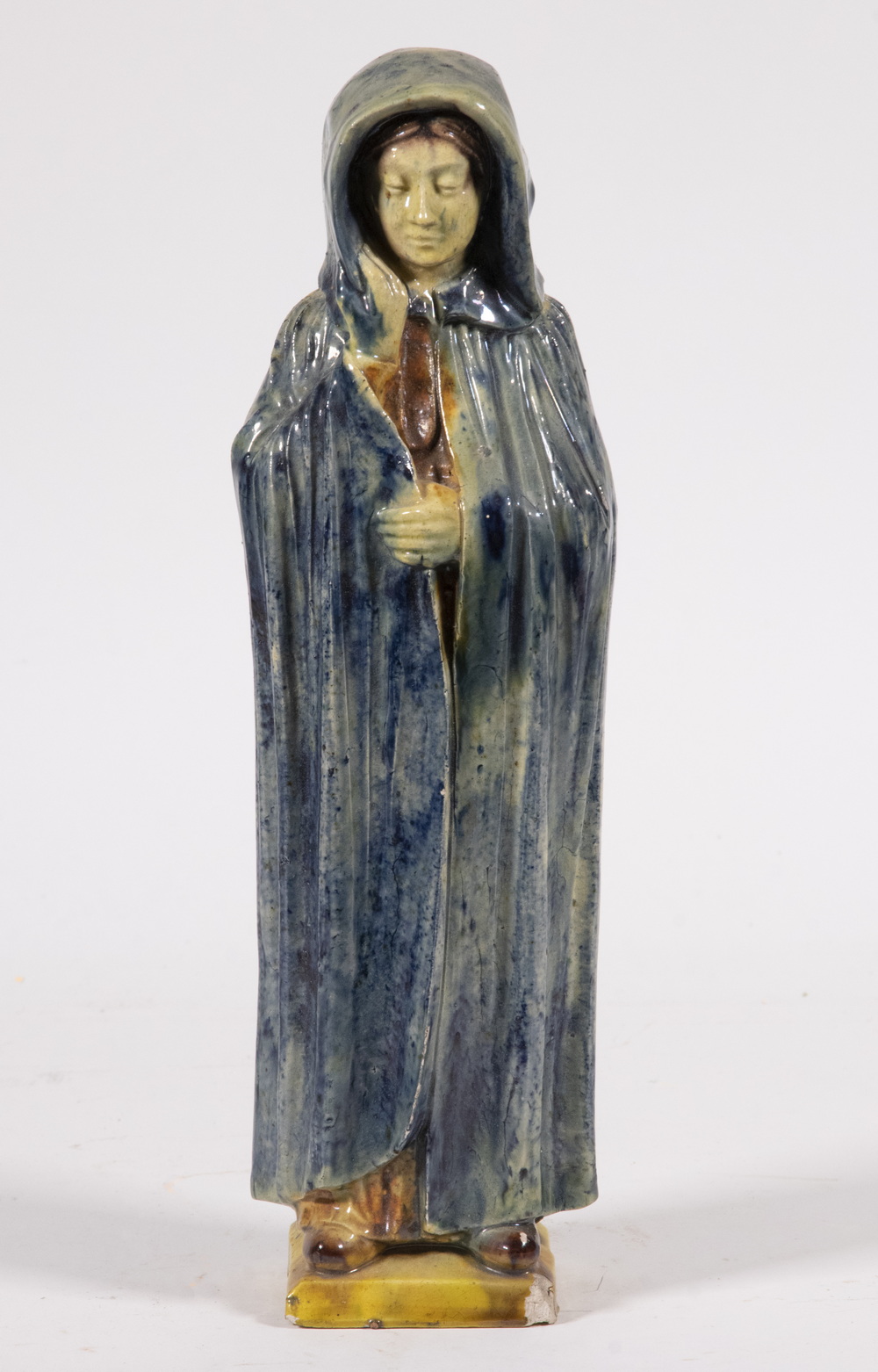 CONTINENTAL MAJOLICA FIGURE Glazed 2b235e