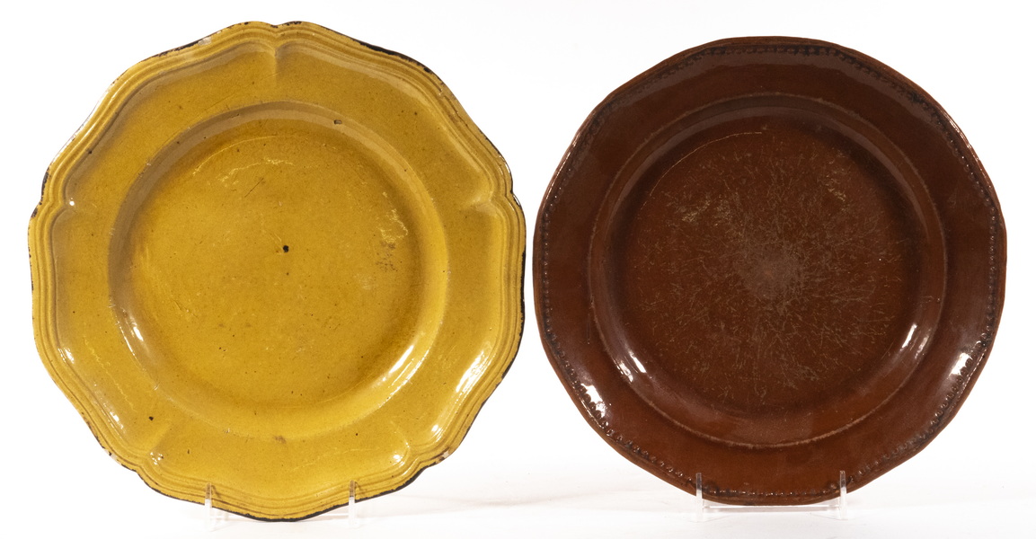 (2) GLAZED FRENCH POTTERY CHARGERS