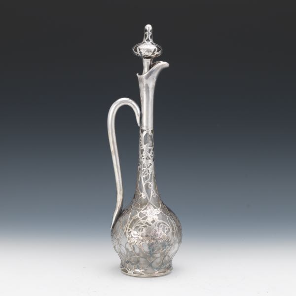 ALVIN STERLING SILVER OVERLAY DECANTER