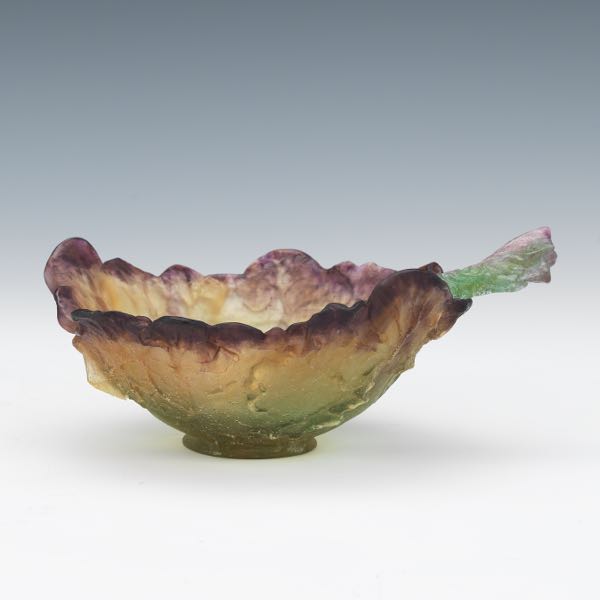 DAUM GLASS BOWL AND MATCHING SERVING 2b2409