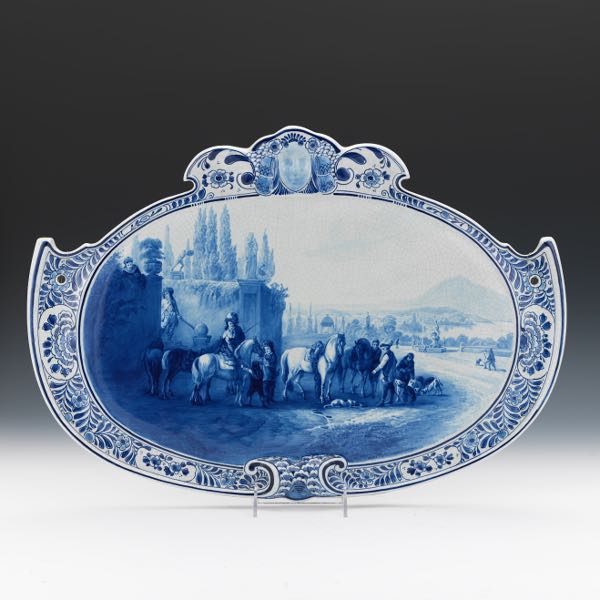 BLUE AND WHITE DELFT PICTORIAL PLAQUE