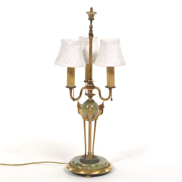 GILT BRASS AND ONYX LAMP 27 On 2b2449