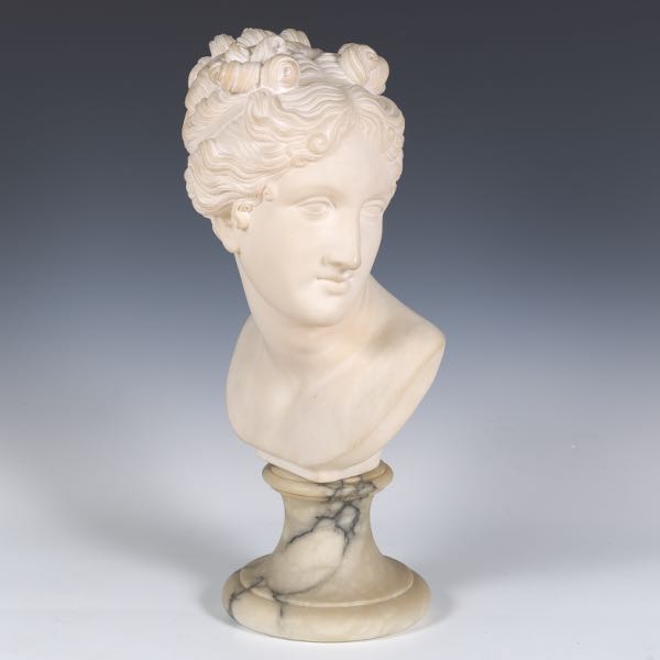 GRAND TOUR WHITE MARBLE BUST OF