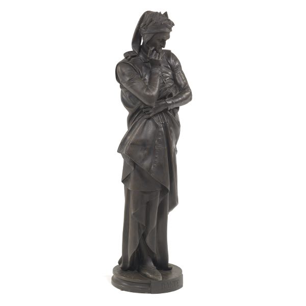 PATINATED METAL SCULPTURE OF DANTE 2b2609