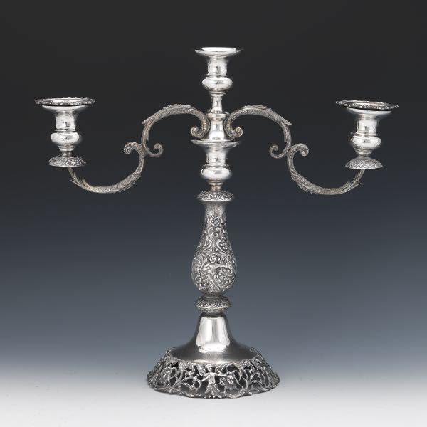  DURHAM SILVER CO. STERLING SILVER THREE-LIGHT