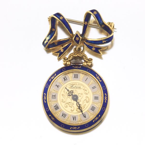 LADIES 18K GOLD FANTOM PENDANT WATCH