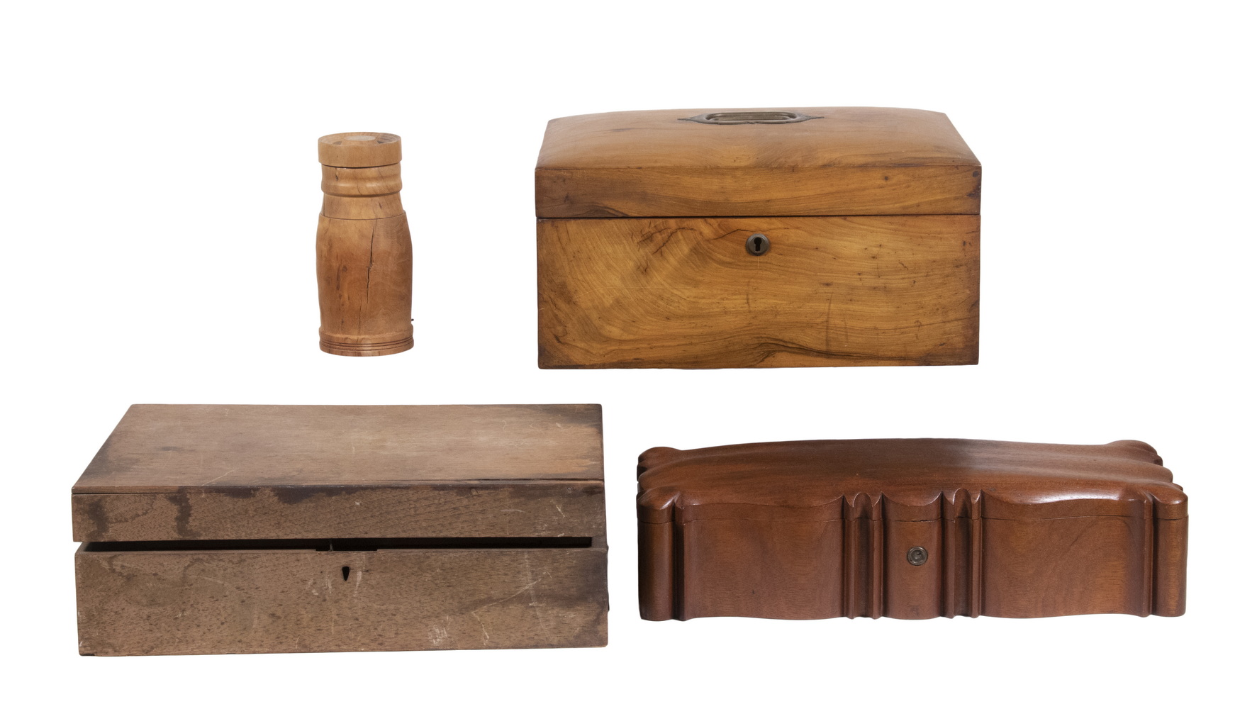(4) 19TH C. WOODEN BOXES Including: