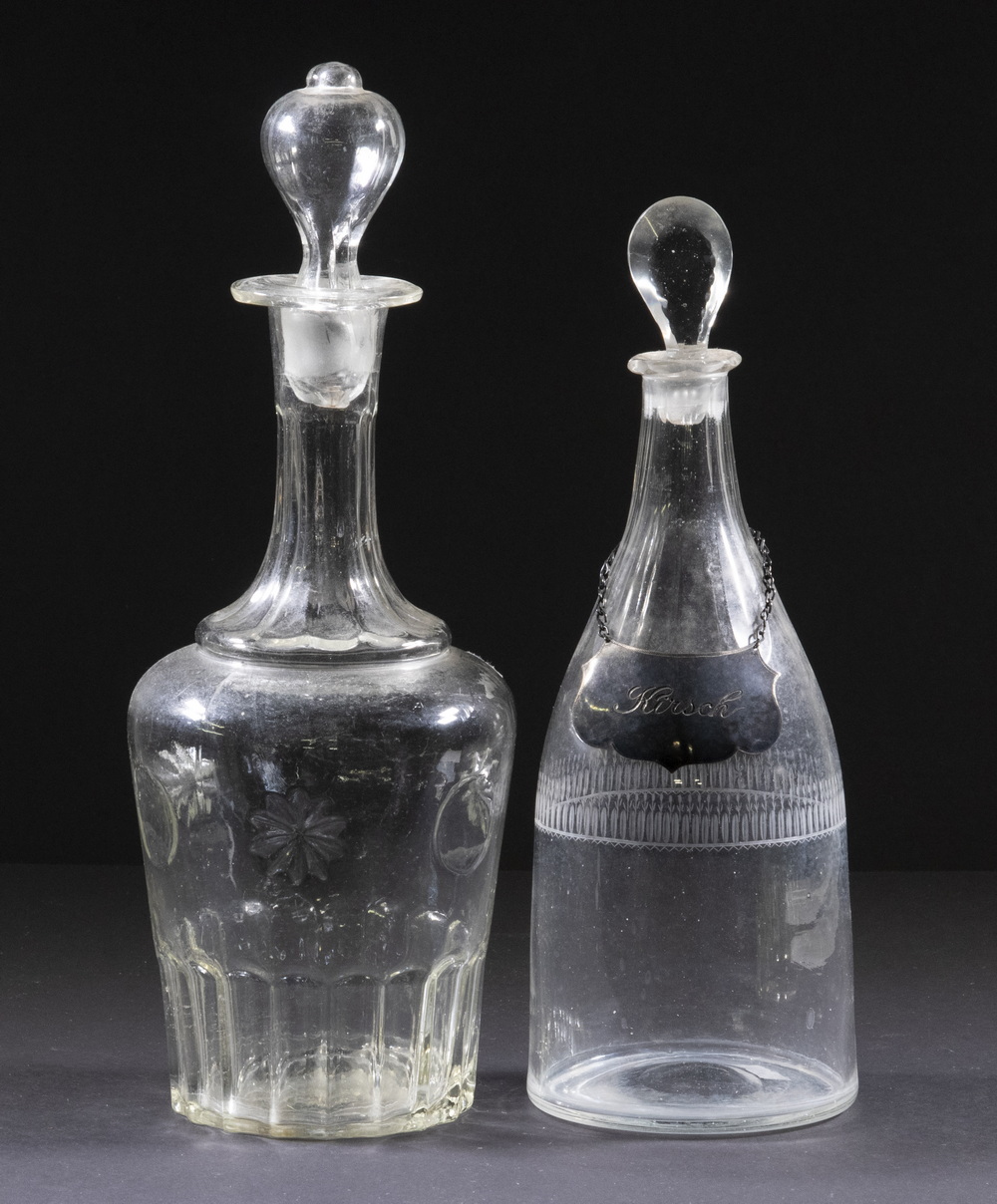  2 EARLY BLOWN DECANTERS Incl  2b26f0
