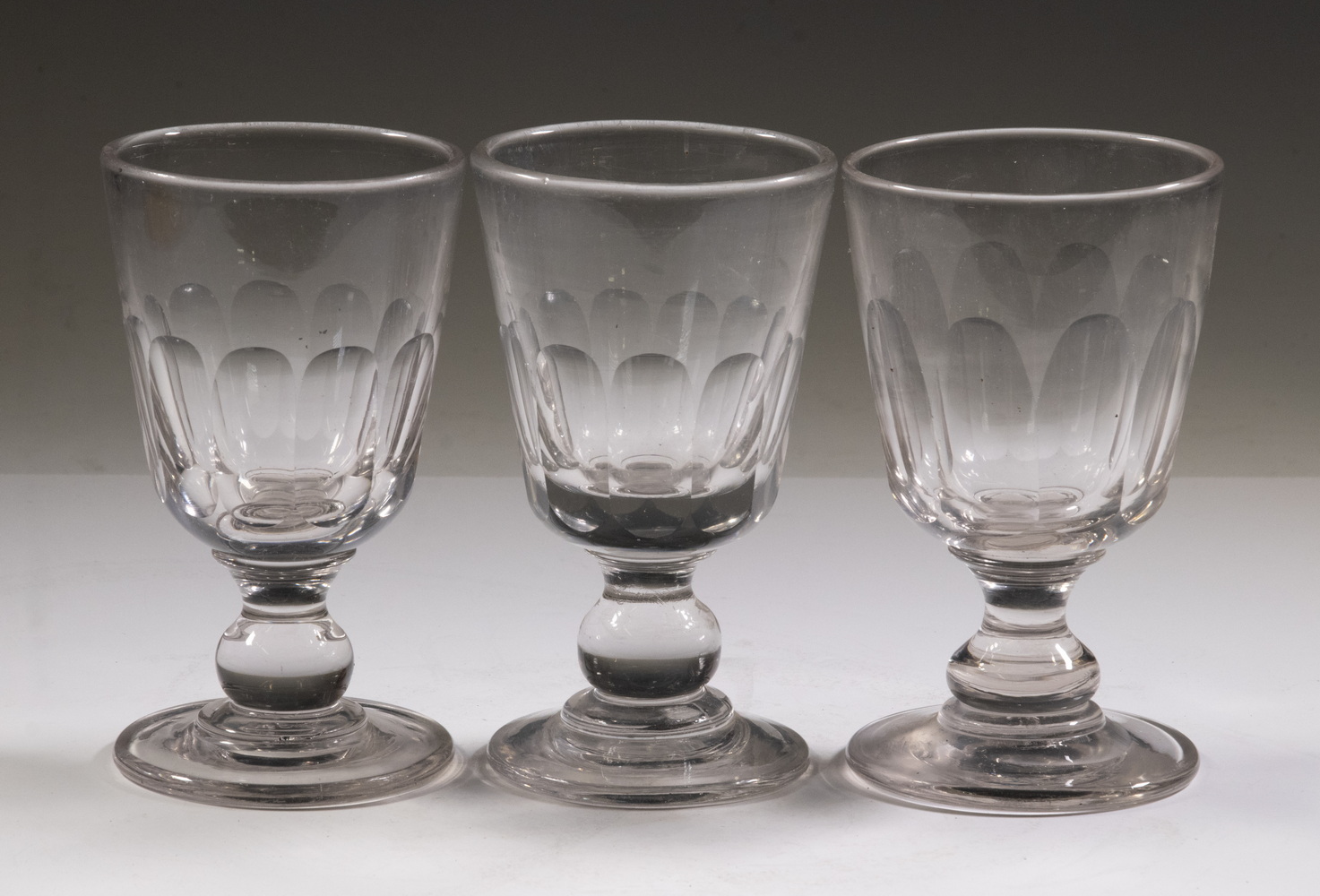 ENGLISH CUT GLASS GOBLETS Lot of