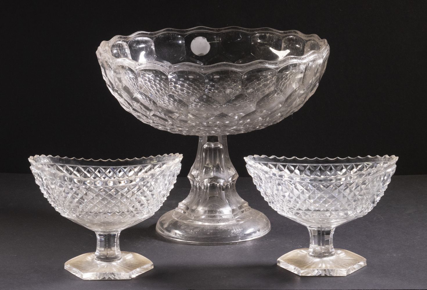 19TH C. CLEAR GLASS BOWLS Lot of