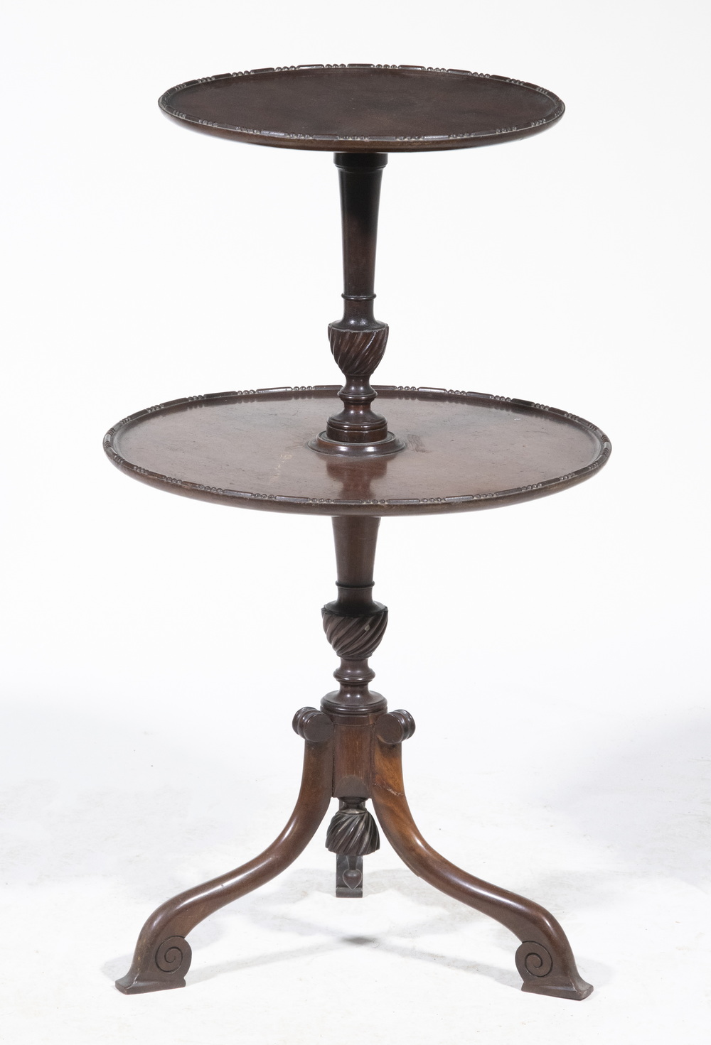 MAHOGANY TWO-TIER SILENT BUTLER