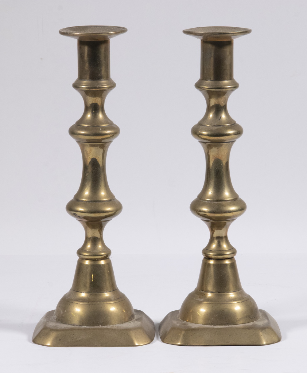 PR BRASS PUSH-UP CANDLESTICKS Pair