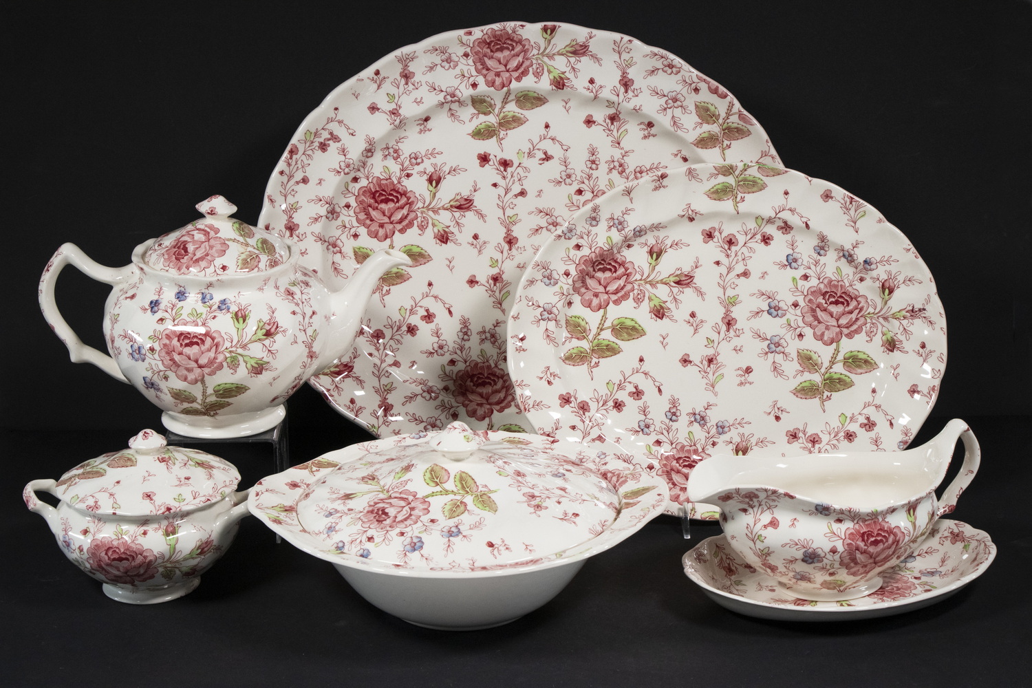 (120 PCS) JOHNSON BROTHERS ROSE CHINTZ