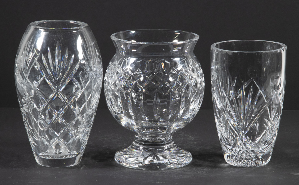 (3) CUT CRYSTAL VASES Group of
