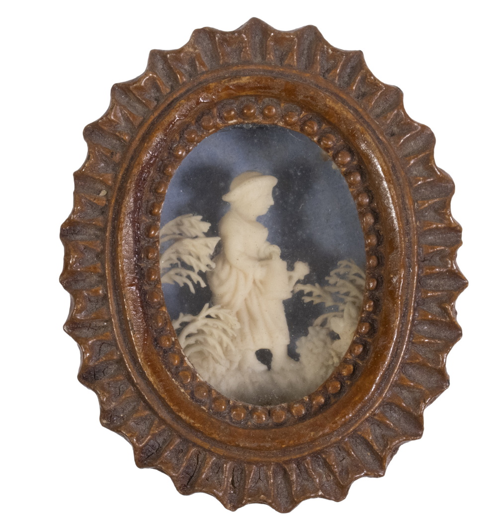 19TH C. WAX MINIATURE, FRAMED Dimensional