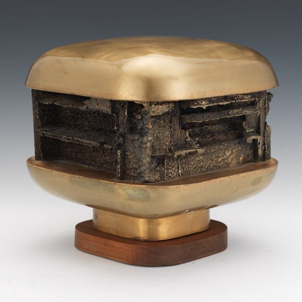 ABSTRACT BRONZE HAMBURGER SCULPTURE 2b2867