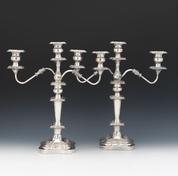 PAIR OF LARGE BAROQUE STYLE SILVER