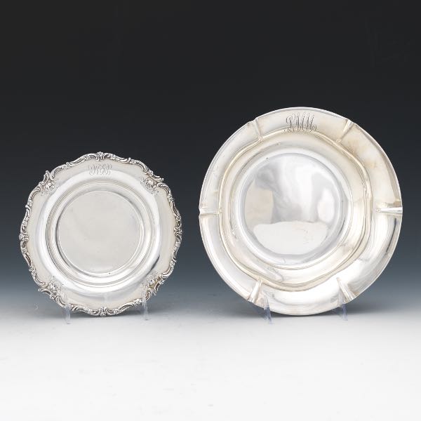 TWO STERLING DISHES  A Gorham sterling